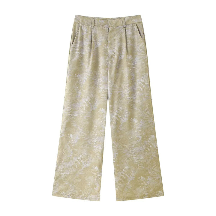 Women's Palazzo Pants with Floral Pattern and Elegant Cut Lune London
