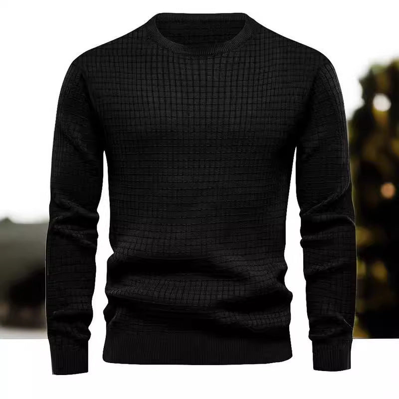 Stylish structured sweater for men with round neck and long sleeves Lune London