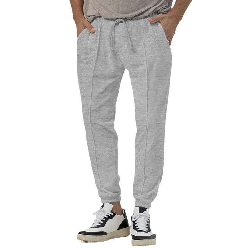 Sporty men's joggers with elastic waistband and zippers Lune London