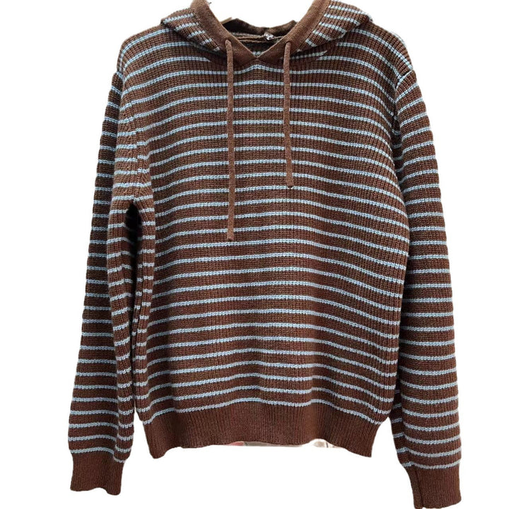 Ladies Comfortable Hooded Sweater with Chic and Stylish Striped Pattern