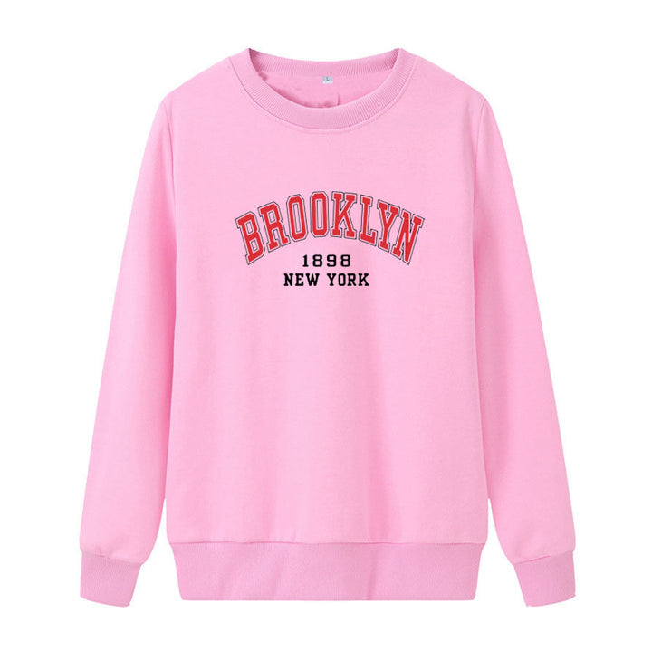 Women's casual oversized sweater with Brooklyn print Chic & Stil