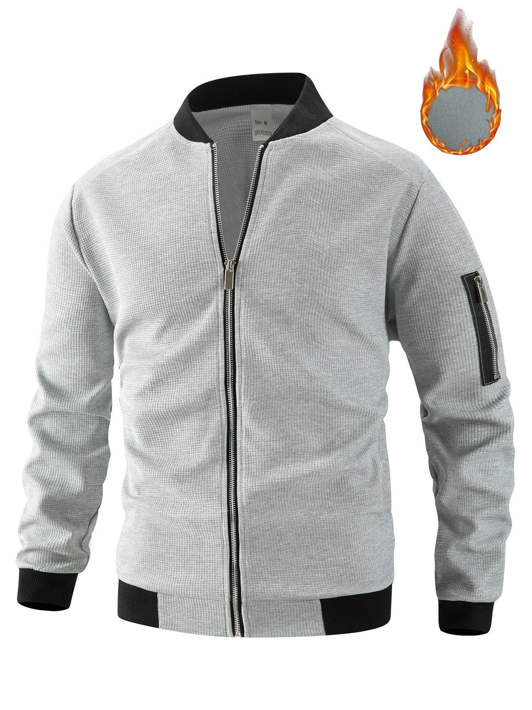 Sporty bomber jacket for men in textured material with practical side pockets Lune London