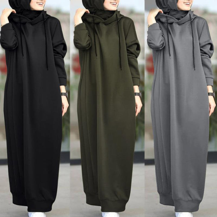 Ladies fashion hoodie-jumpsuit with textured cut and side pockets Lune London