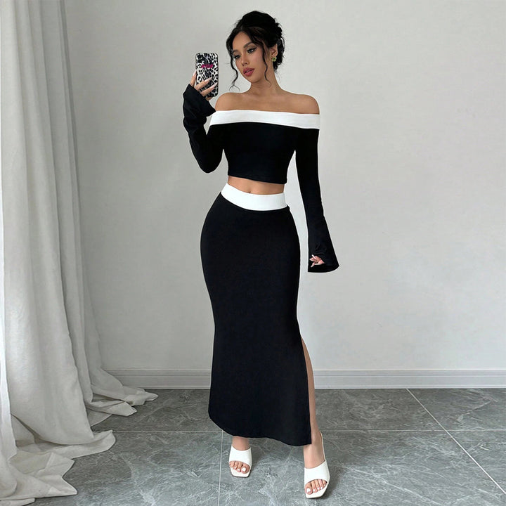 Ensemble de haut court et de jupe maxi pour femmes avec design décolleté Chic & Stil