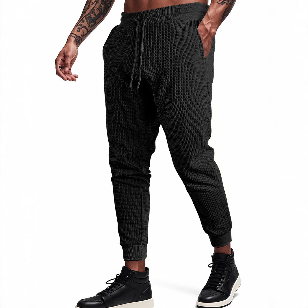 Lune London Men's waffle structure athletic jogger pants