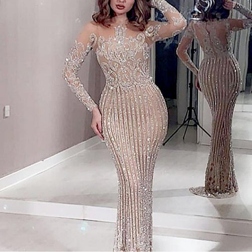 Women's elegant evening dress with glittering sequins and slim fit Amarae