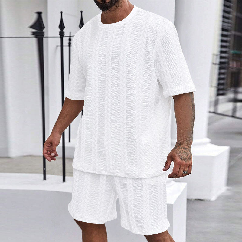 Men's comfortable knit set with cropped top and shorts Lune London