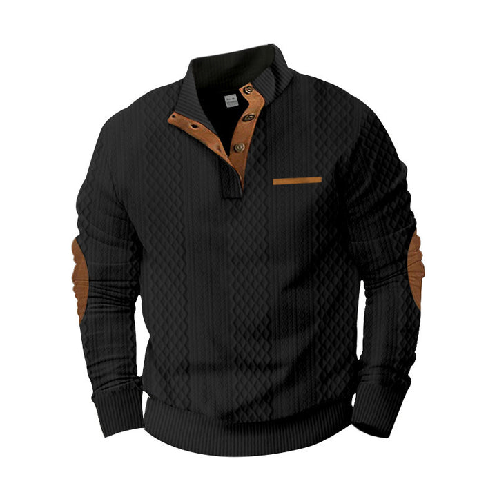 Chunky knit sweater for men with elegant button placket Lune London