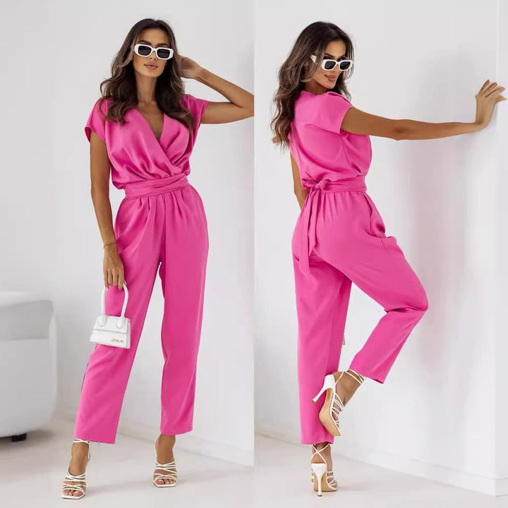 Ladies wide leg wrap front combi Lune London