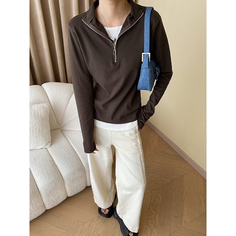 Women high-neck sweater with zipper Chic & Stil
