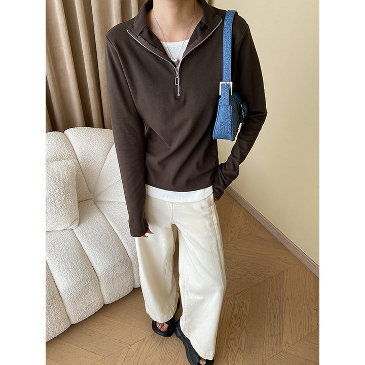Women high-neck sweater with zipper Chic & Stil