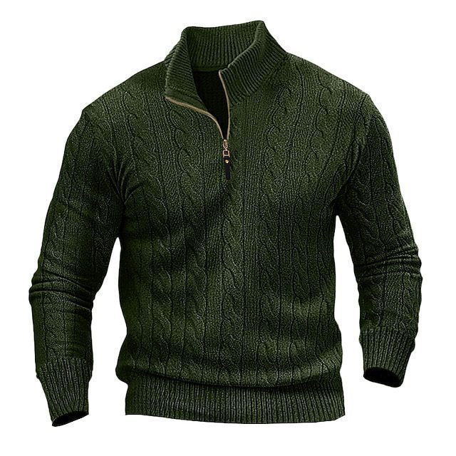 Knit sweater for men with high collar and zipper Lune London