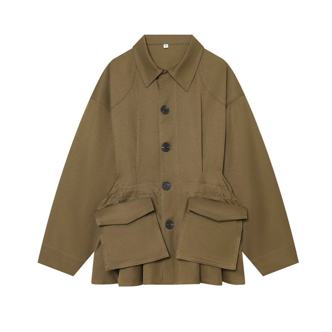 Women's short jacket in utility style with a loose fit and large flap pockets Amarae