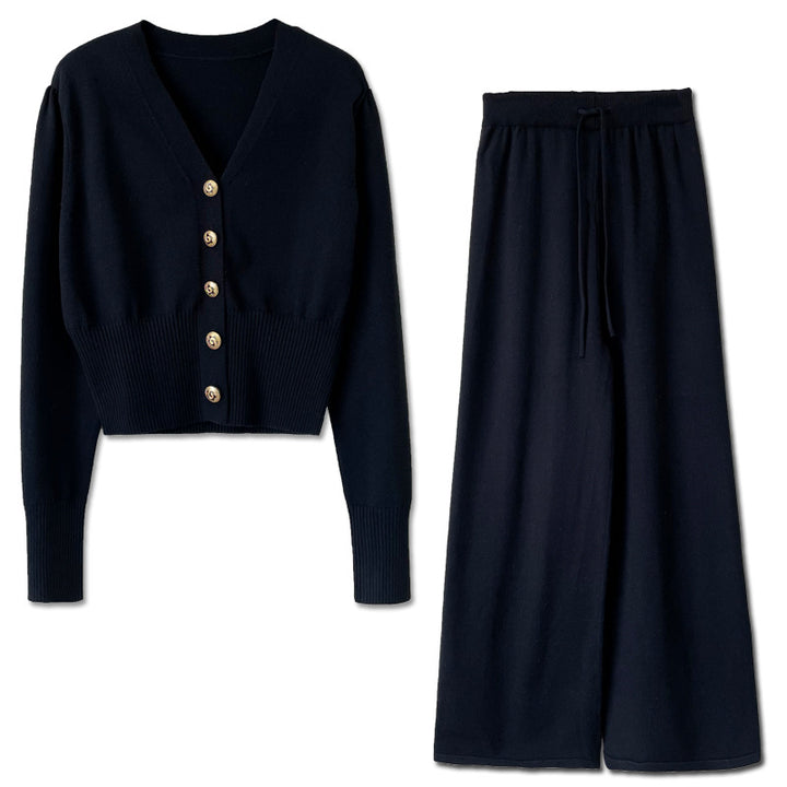 Women's knitted long sleeve jumpsuit with elastic waistband Lune London