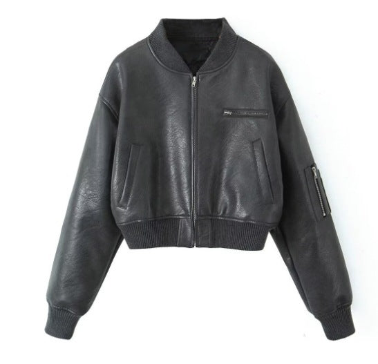 Casual bomber jacket for women in high-quality faux leather Lune London