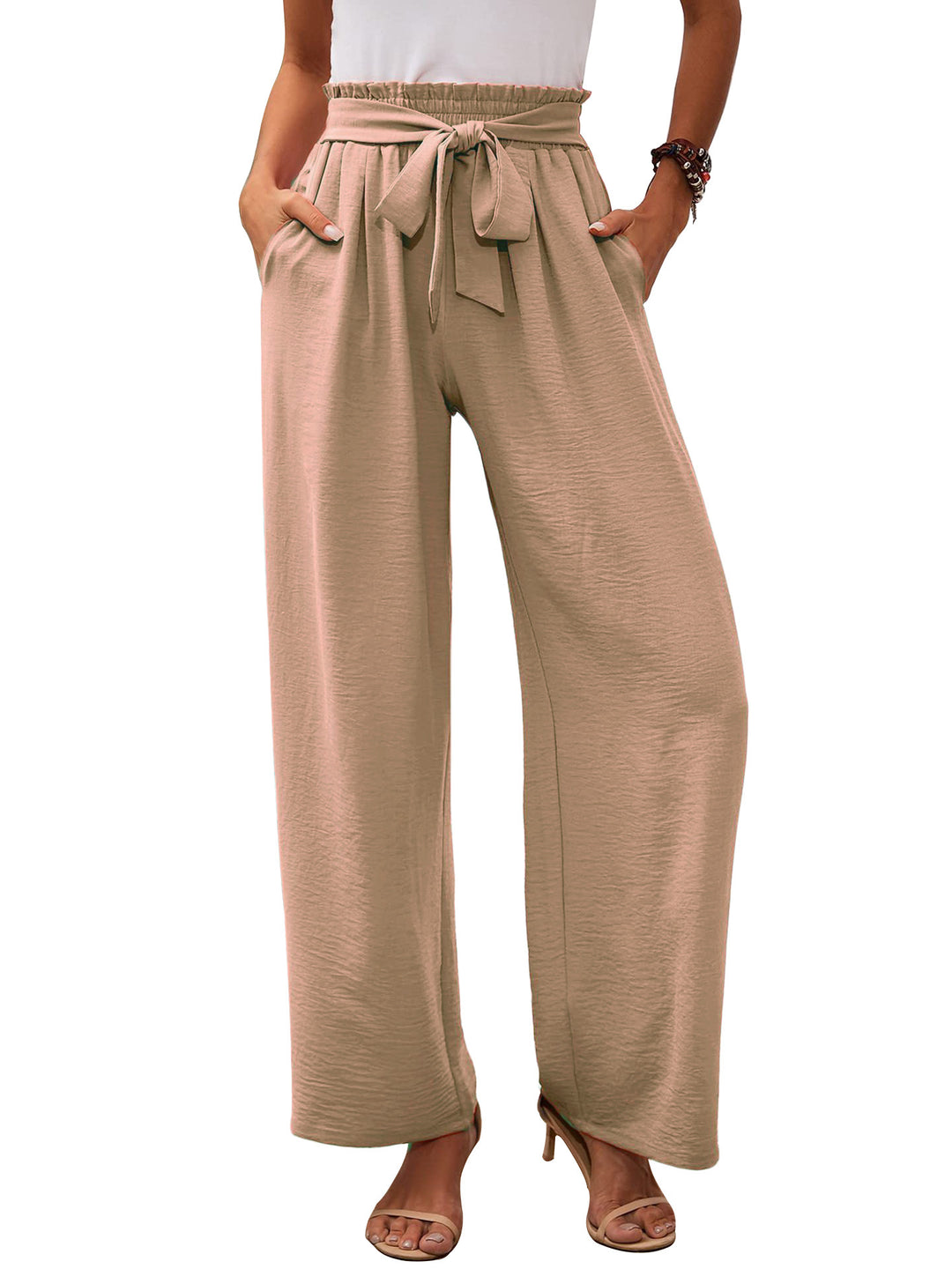 Wide palazzo pants for women with high waist and chic and stylish waistband