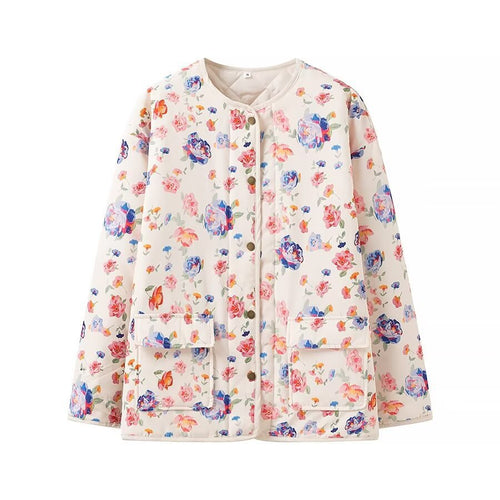 Veste de jardin pour femmes avec motif floral et poches pratiques Chic & Stil