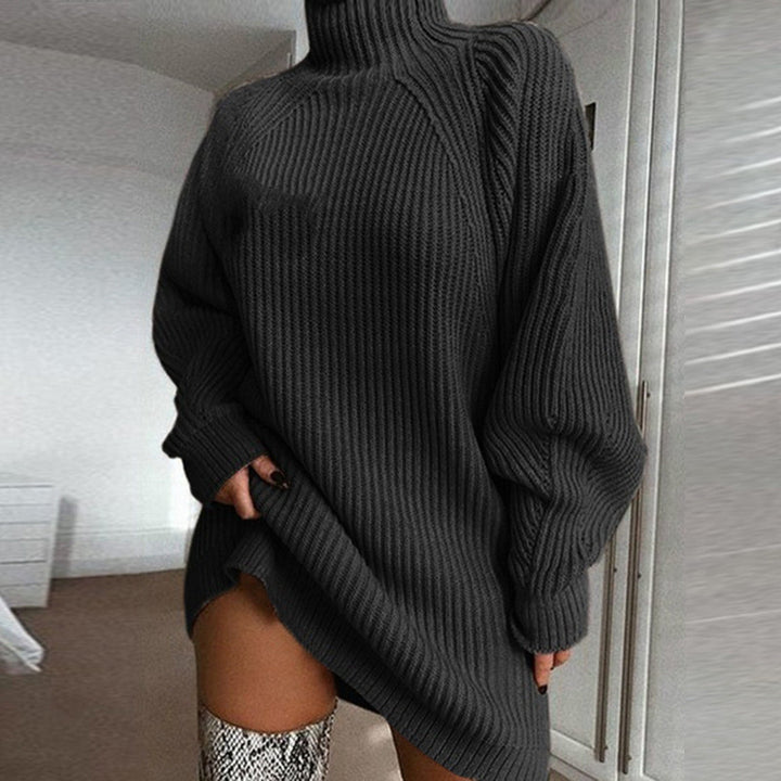 Ladies oversized knit sweater with high collar Lune London