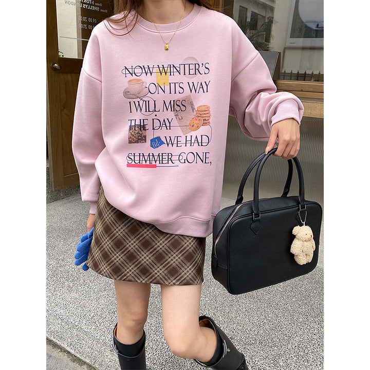Women's sweatshirt with creative print and casual cut Chic & Stil