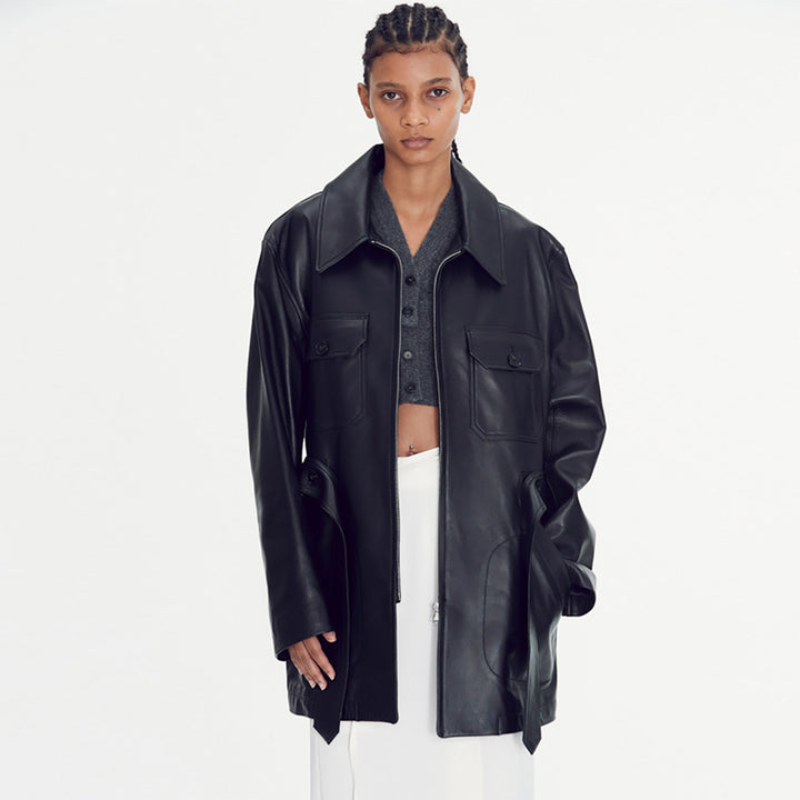 Veste oversize en faux cuir pour femmes Chic & Stil