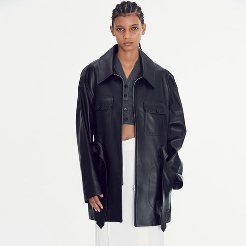 Veste oversize en faux cuir pour femmes Chic & Stil