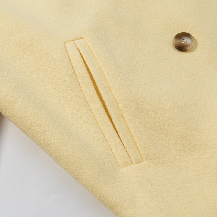 Elegant women's transitional jacket with double-breasted buttons and soft premium material Lune London
