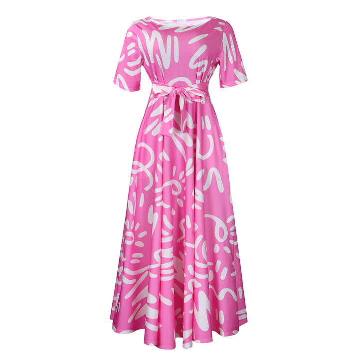 Maxi dress for women with a vivid graphic design and elegant sleeves Lune London