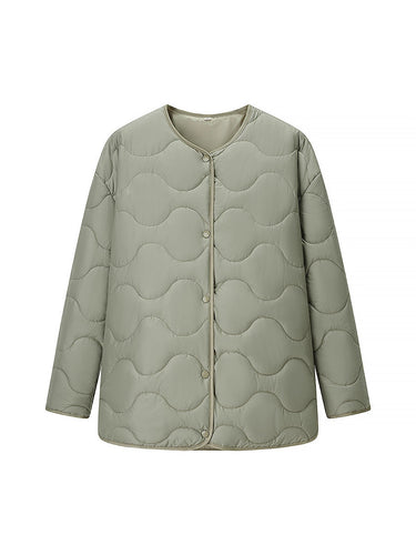 Quilted transition jacket for women with a soft fabric texture and practical snap buttons Amarae