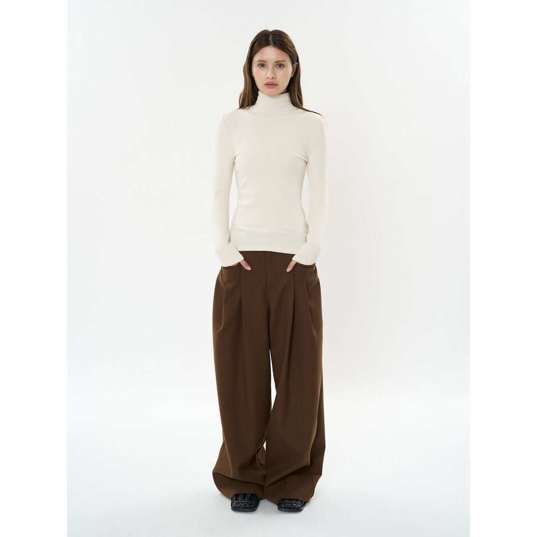 Women's Fitted Turtleneck Long Sleeve made of fine Rib Jersey Amarae
