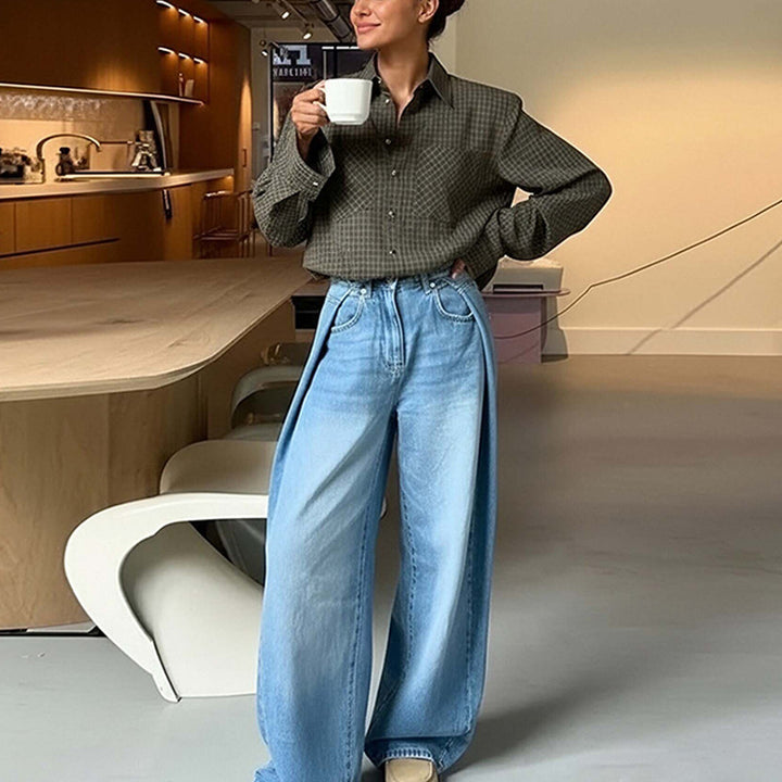 Blouse à carreaux élégante pour femmes avec coupe décontractée Chic & Stil