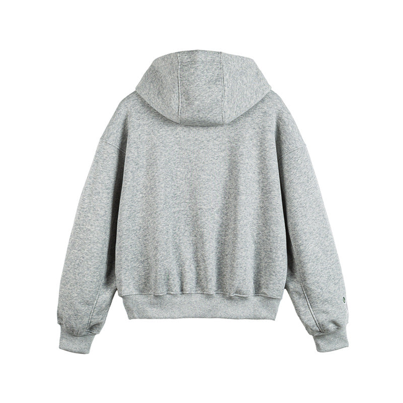 Unisex Oversize Hoodie Zip Jacket with Collegiate Patches Amarae