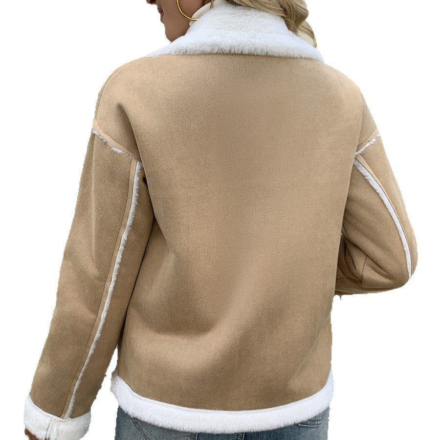 Ladies Cozy Fleece Jacket with Elegant Collar Finish Amarae