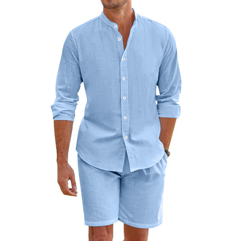 Casual linen shirt for men with short sleeves and modern details Lune London