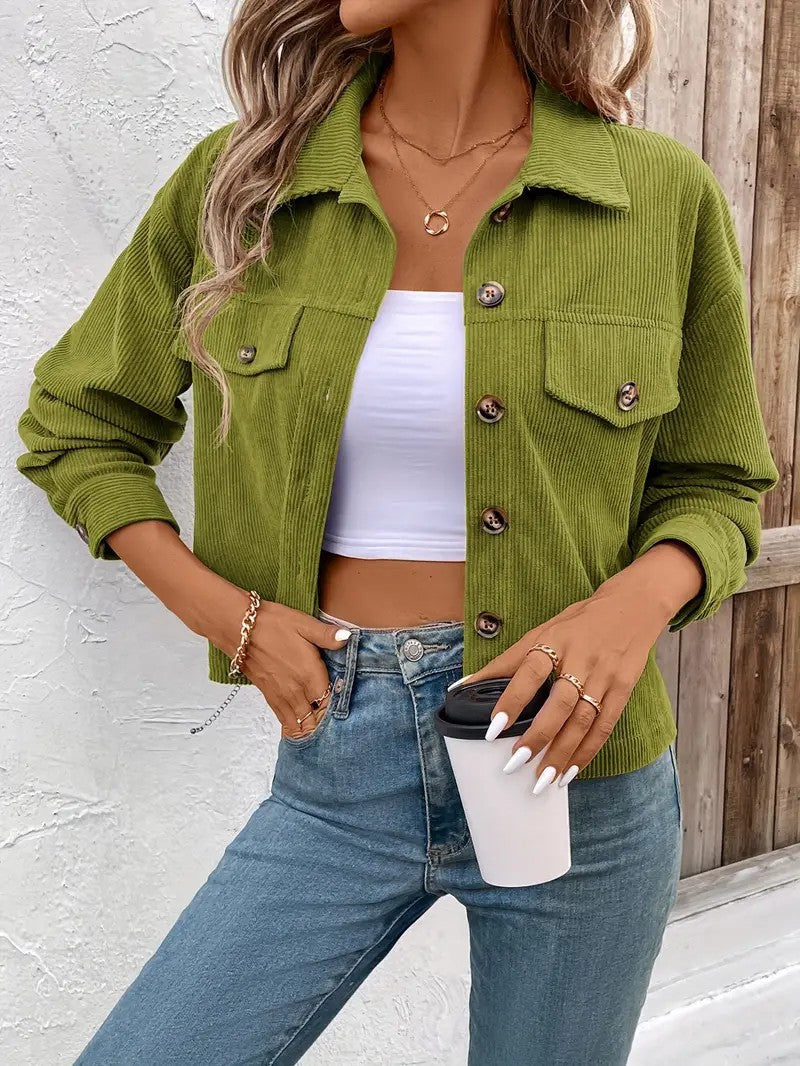 Casual corduroy jacket for women with practical pockets and trendy buttons Lune London