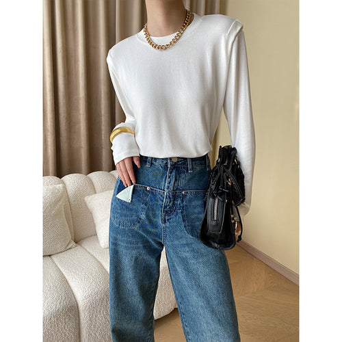 Women's Sporty Long Sleeve Shirt with Elegant Cut Chic & Stil