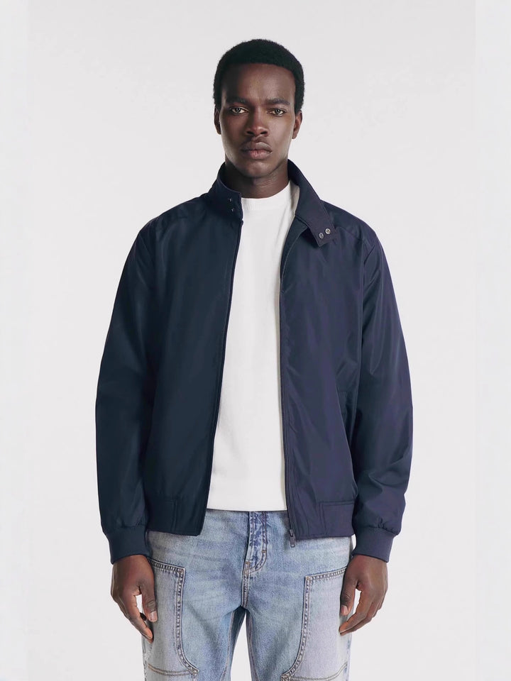 Men's lightweight Harrington jacket made of microfiber with stand-up collar, zipper, and ribbed cuffs Amarae