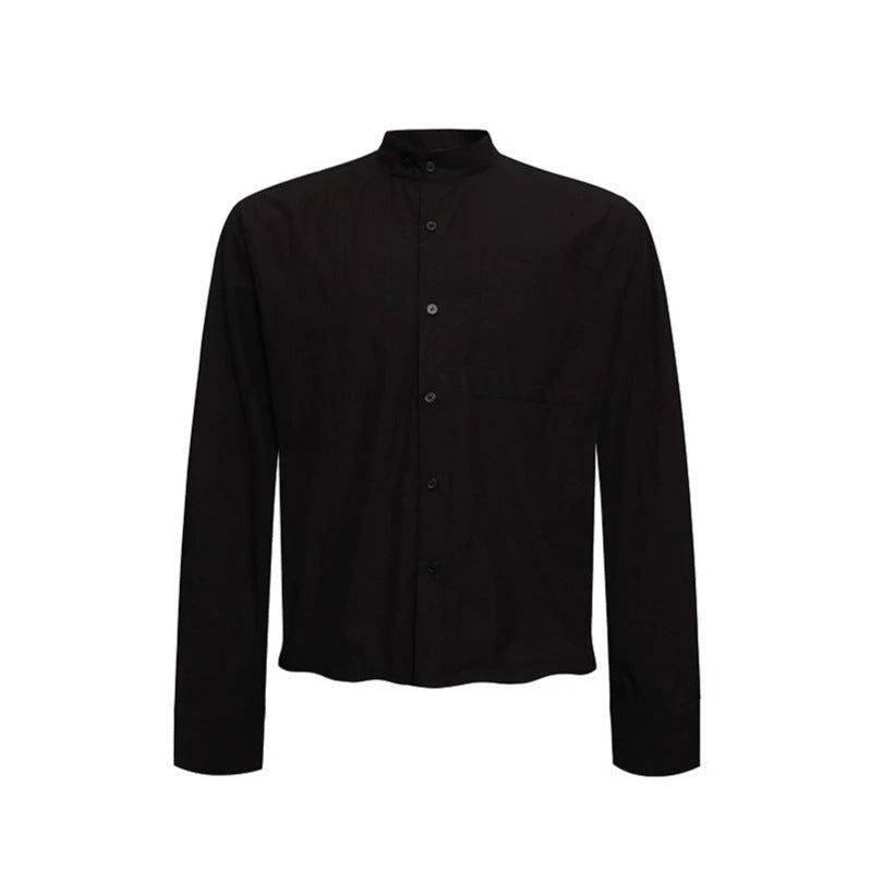 Men's shirt with stand-up collar, chest pocket and relaxed fit Amarae