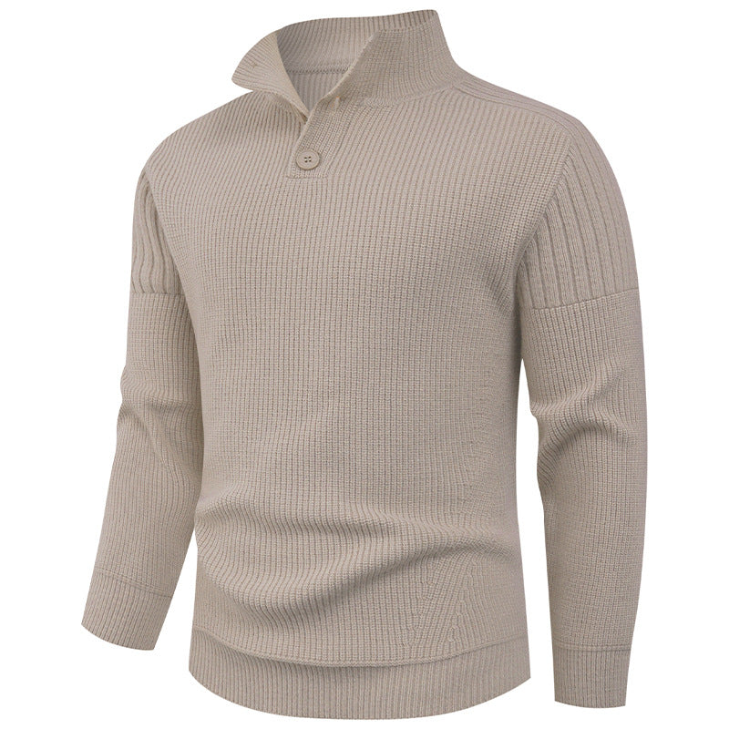 Innovative half-zip sweater for men with ribbed structure Lune London
