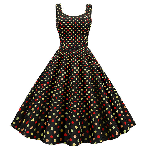 Robe évasée pour femmes avec un design de pois ludiques Chic & Stil