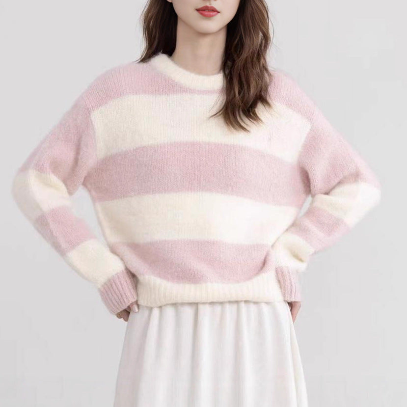 Sweat-shirt élégant et confortable pour femmes avec motif rayé Chic & Stil
