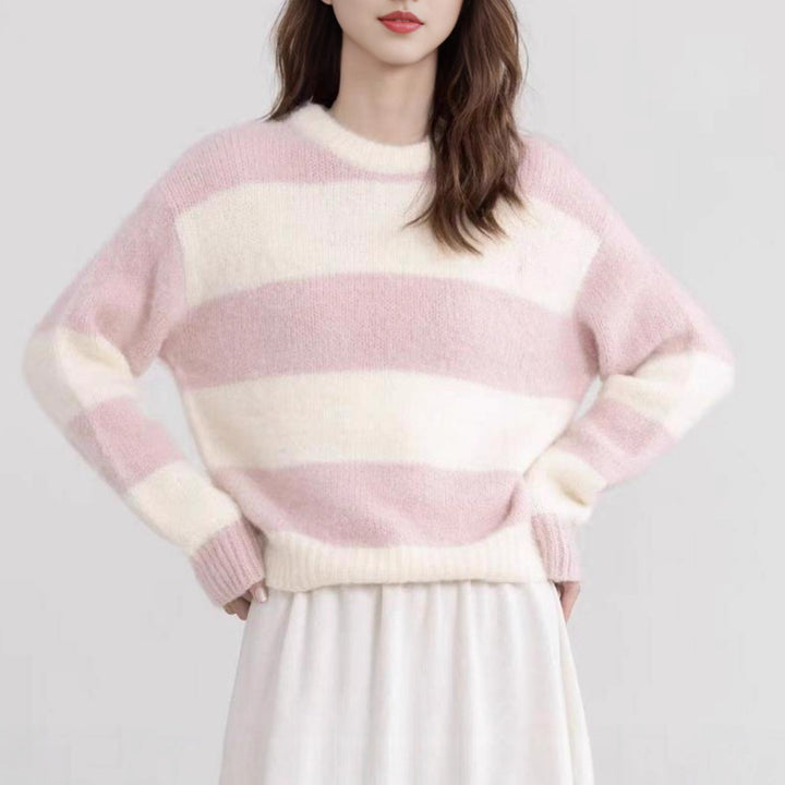 Sweat-shirt élégant et confortable pour femmes avec motif rayé Chic & Stil