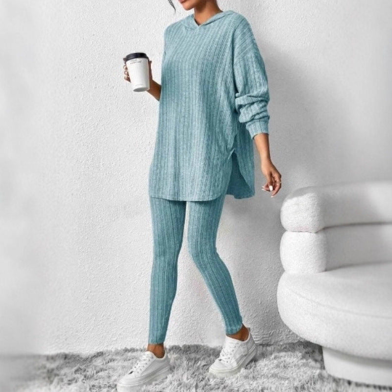 Women's Comfortable Lounge Set with Hood and Slim Pants Lune London
