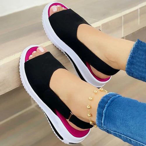 Colorful sandals for ladies with elastic heel Amarae