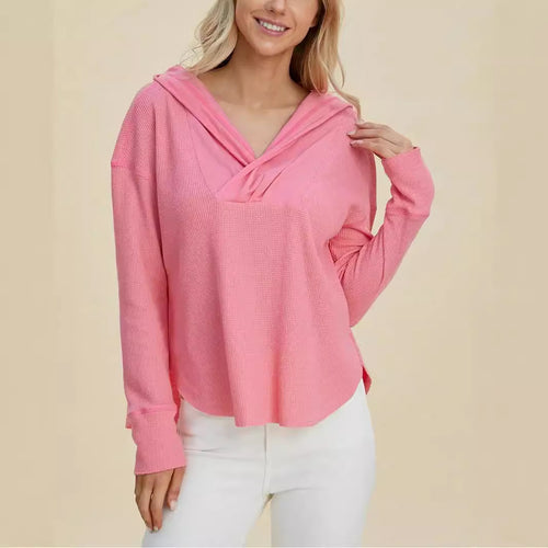 Ladies leisure Hoodie with refined neckline Amarae