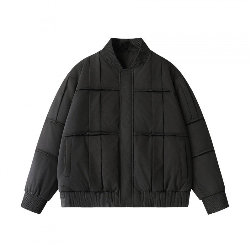 Unisex Boxy-padded Bomber jacket in oversized cut with ribbed hem and stand-up collar Amarae