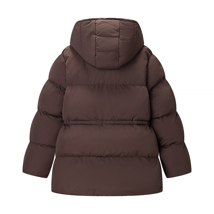 Ladies Quilted Hooded Down Jacket with Waist Adjustment and Wide Oversize Cut Amarae