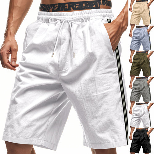 Amarae men's sporty bermuda shorts with elastic waistband and side pockets