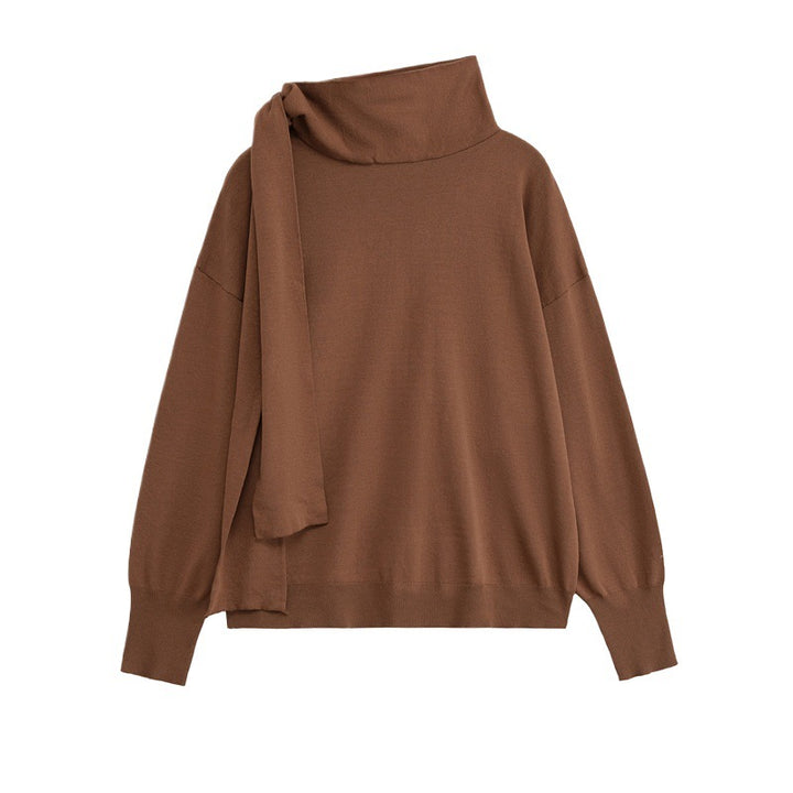 Modern sweater for ladies with asymmetrical collar Lune London
