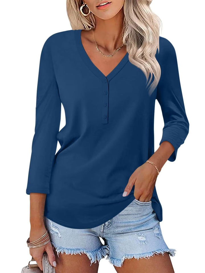 Lune London V neck buttoned tunic for women