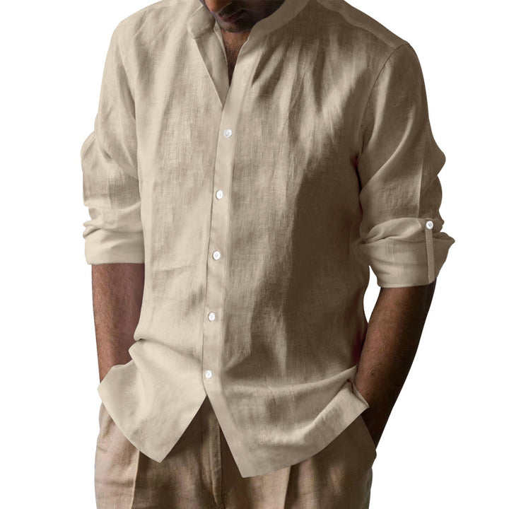 Casual long sleeve shirt for men in modern style with chic button design